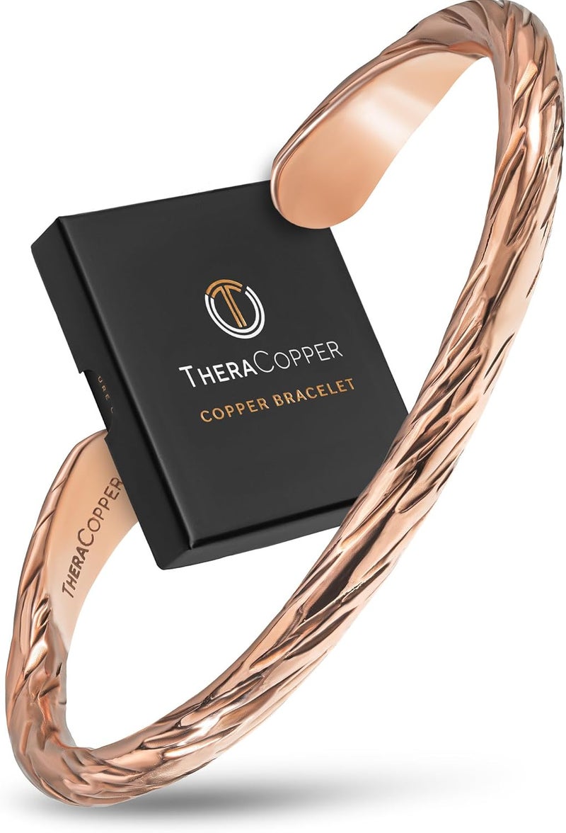 TheraCopper Copper Bracelet for Men & Women — 100% Pure Copper Bracelets — Raw, Solid & Uncoated Authentic Handmade Tibetan Bracelet Cuff Bangles - Image 1